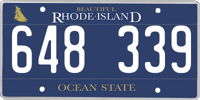 RI license plate 648339
