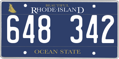 RI license plate 648342