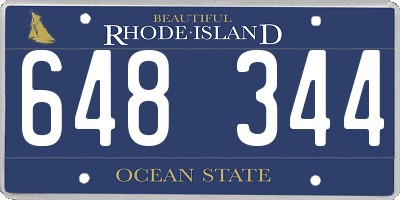 RI license plate 648344