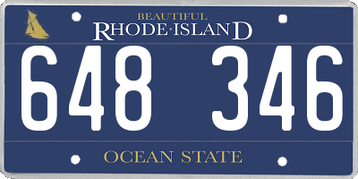 RI license plate 648346