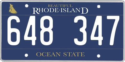 RI license plate 648347