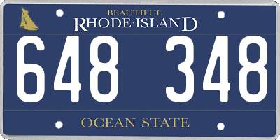 RI license plate 648348
