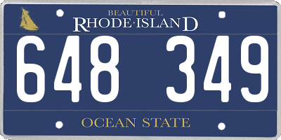 RI license plate 648349