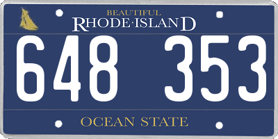 RI license plate 648353
