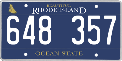 RI license plate 648357