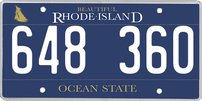 RI license plate 648360