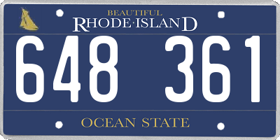 RI license plate 648361