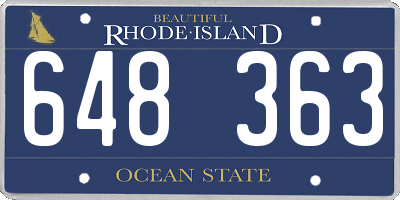 RI license plate 648363