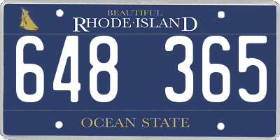 RI license plate 648365
