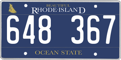 RI license plate 648367