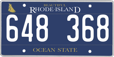 RI license plate 648368