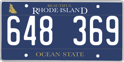 RI license plate 648369