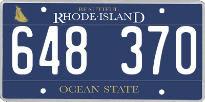 RI license plate 648370