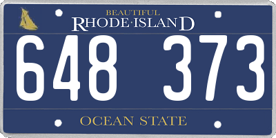RI license plate 648373