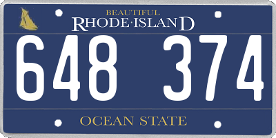 RI license plate 648374