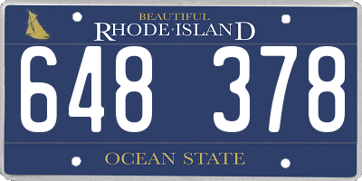 RI license plate 648378