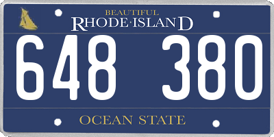 RI license plate 648380