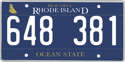 RI license plate 648381