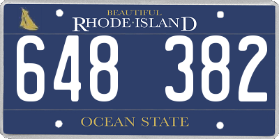 RI license plate 648382