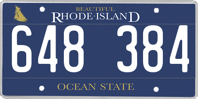 RI license plate 648384
