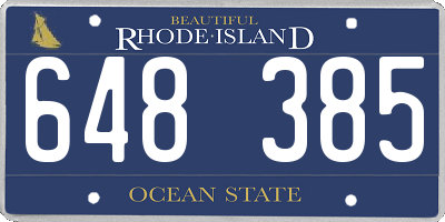 RI license plate 648385