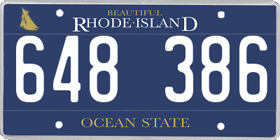 RI license plate 648386