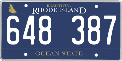 RI license plate 648387