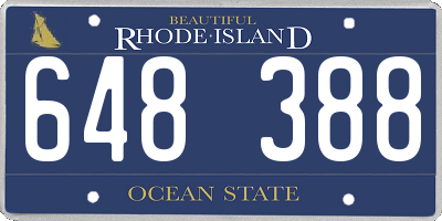 RI license plate 648388