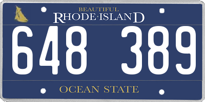 RI license plate 648389