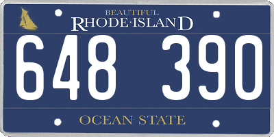 RI license plate 648390