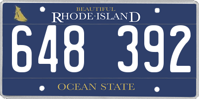 RI license plate 648392