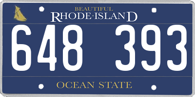 RI license plate 648393