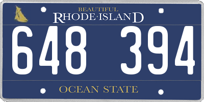 RI license plate 648394