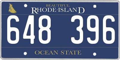 RI license plate 648396