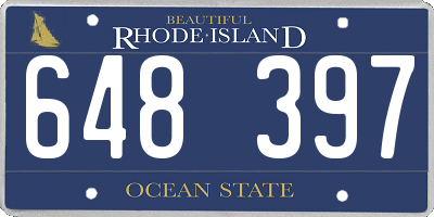 RI license plate 648397