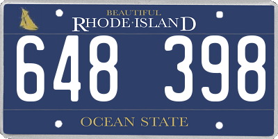 RI license plate 648398