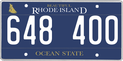 RI license plate 648400