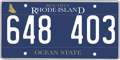 RI license plate 648403