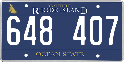 RI license plate 648407