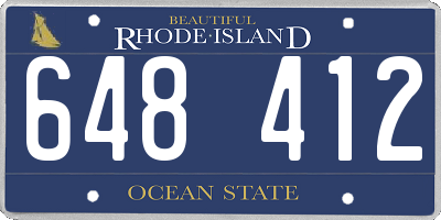 RI license plate 648412