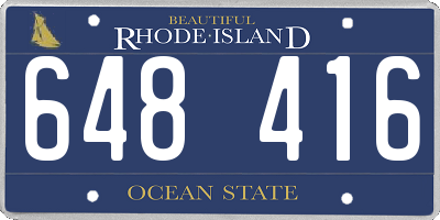 RI license plate 648416