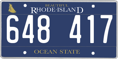 RI license plate 648417