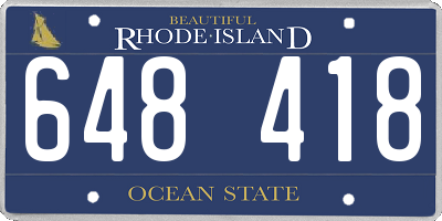 RI license plate 648418