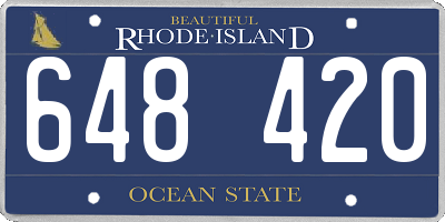 RI license plate 648420