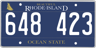 RI license plate 648423