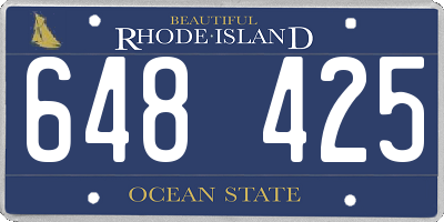 RI license plate 648425
