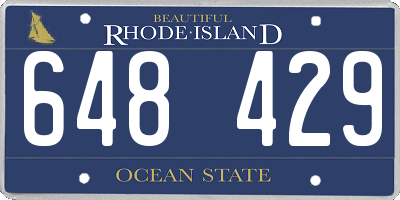 RI license plate 648429