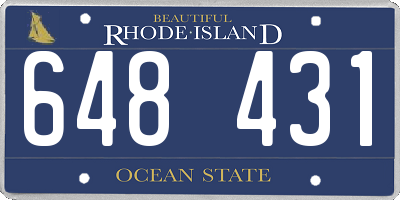 RI license plate 648431