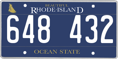 RI license plate 648432