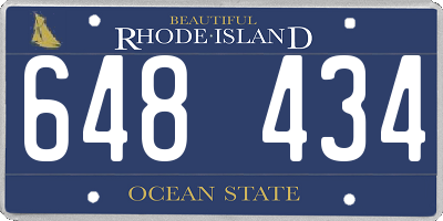 RI license plate 648434